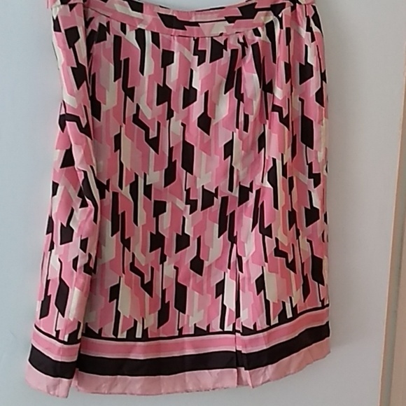 Inc International Concept silk skirt Abstract Geometric Print Career Office Sz16 - Picture 3 of 4